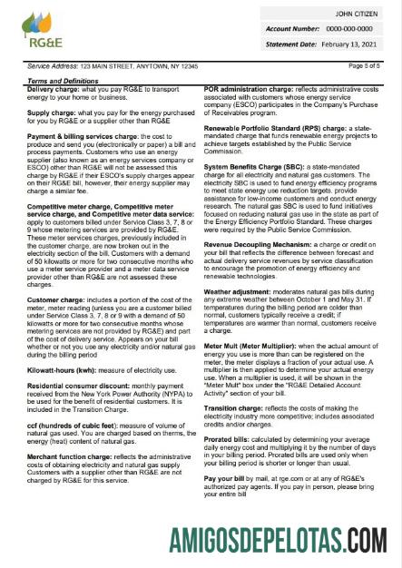 Para baixar modelo de fatura de serviços públicos RG&E dos EUA em formato Word e PDF (2 páginas) 5